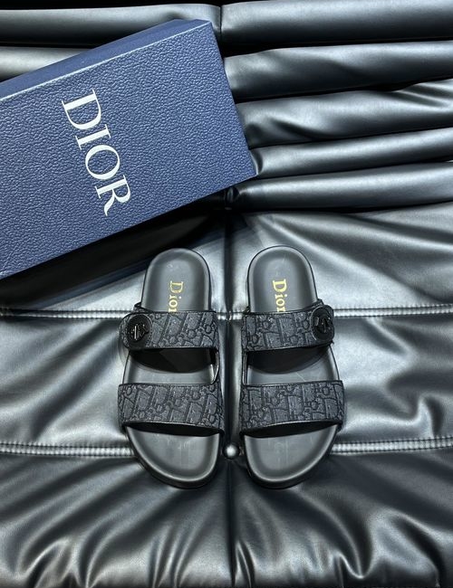 Christian Dior CD Printed Canvas Casual Slides