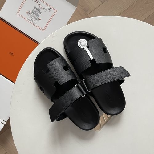 Hermes Epsom Leather Sandals With Adjustable Straps