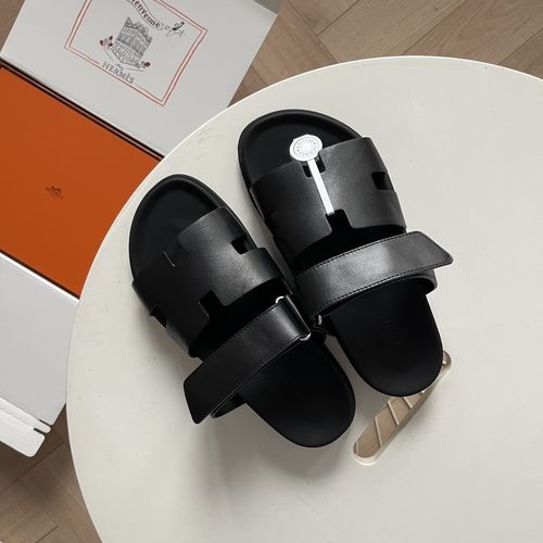 Hermes Epsom Leather Sandals With Adjustable Straps