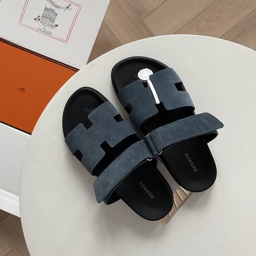 Hermes Epsom Leather Sandals With Adjustable Straps