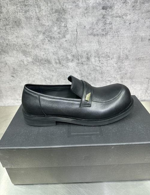Armani Round Toe Leather Loafers