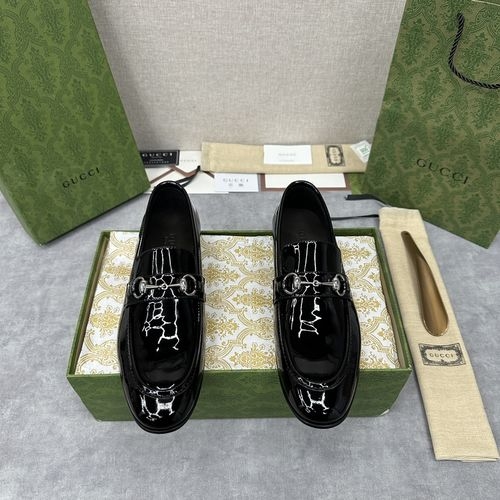 Gucci Jordaan Horsebit Leather Loafers