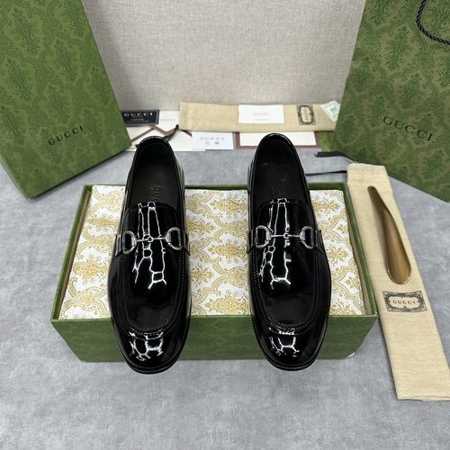 Gucci Jordaan Horsebit Leather Loafers