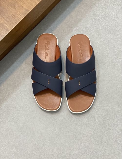 Loro Piana LP Cowhide Cross Strap Sandals Slippers