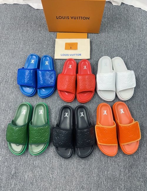 Louis Vuitton LV Cowhide Upper Straw Woven Slippers