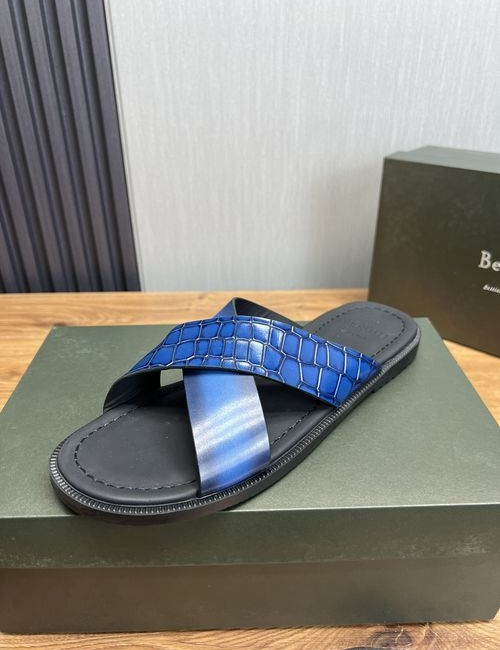 Berluti Leather Slip-On Sandals