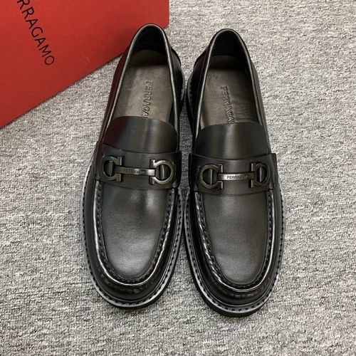 Ferragamo Thick Sole Loafers With Opened Bead Cowhide