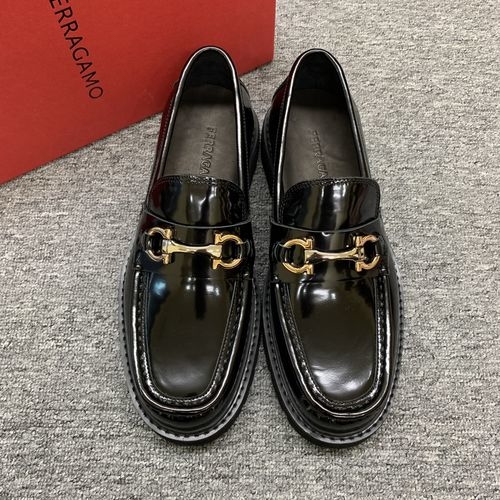 Ferragamo Patent Leather Platform Loafers