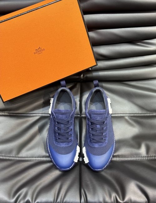 Hermes Bouncing Sneakers Leather Mesh Sole Casual Shoes