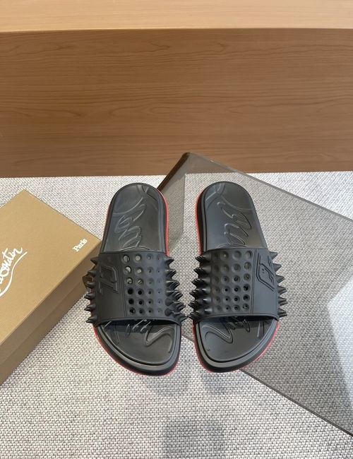 Christian Louboutin Rivet Slide Sandals With EVA Outsole