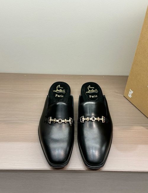 Christian Louboutin Leather Half Slides Cowhide Upper Leather Sole