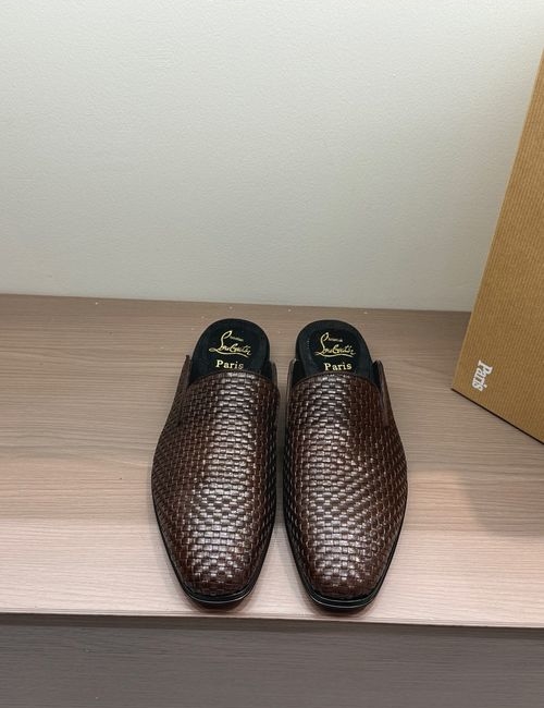 Christian Louboutin Leather Half Slides Cowhide Upper Leather Sole
