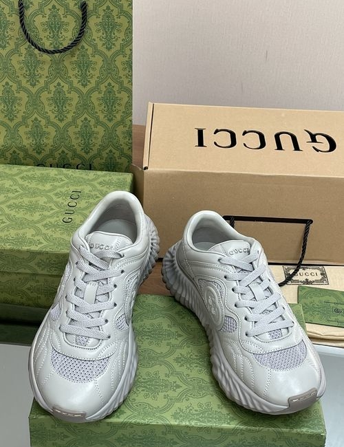 Gucci Ripple Series Calfskin Mesh Sneakers