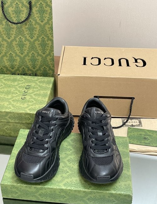 Gucci Ripple Series Calfskin Mesh Sneakers