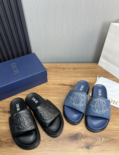 Christian Dior CD Printed Cowhide Slides Original Sole