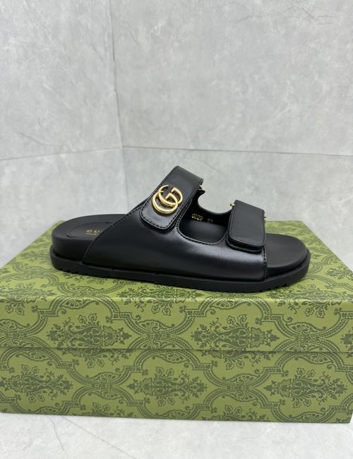Gucci Lido Raffia-effect Slides With Double G Hardware