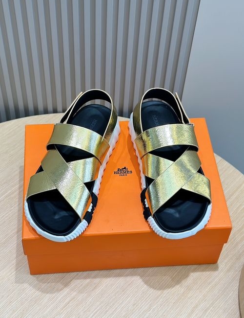 Hermes Electric Sandals Contrast Color Lightweight Sole