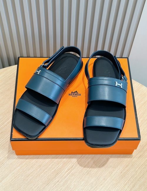 Hermes Calfskin Sandals With H Plated Buckle