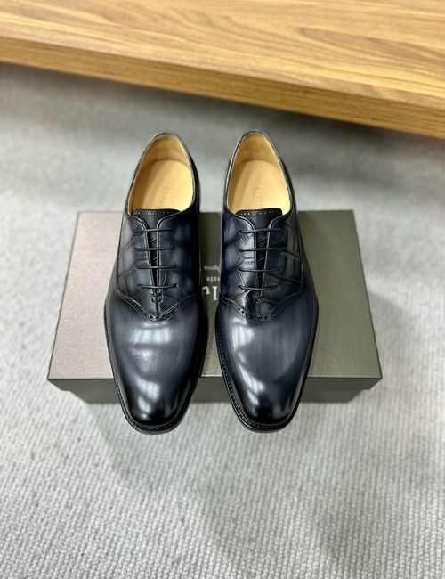 Berluti Embossed Pattern Leather Shoes With Sole