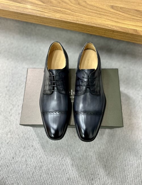 Berluti Embossed Pattern Leather Shoes With Sole