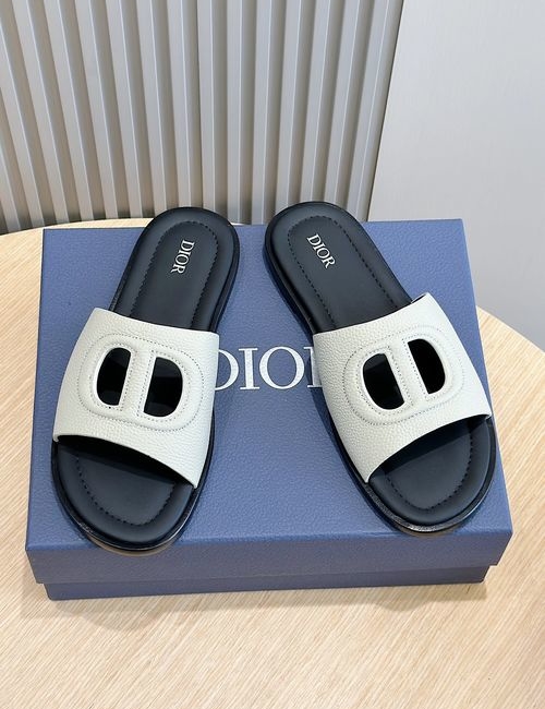 Christian Dior CD Alias Cowhide Sandals Oblique Printed Non-slip