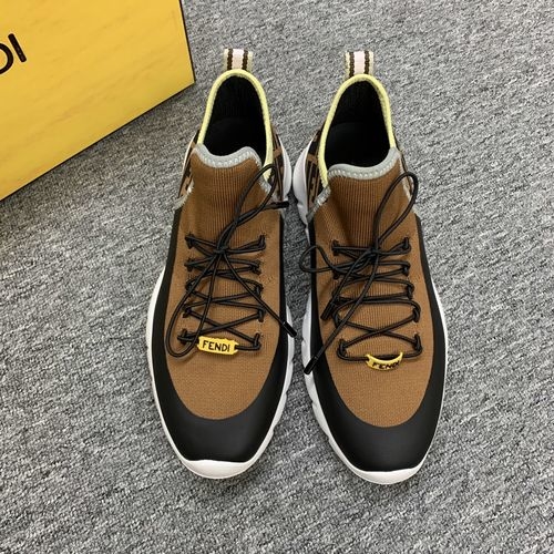 Fendi Flyknit Fabric Printed Casual Sneakers
