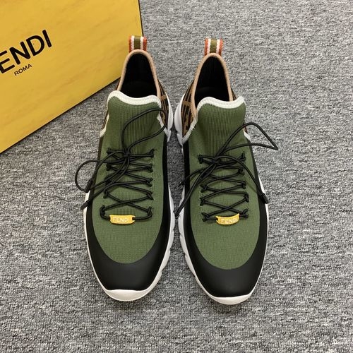 Fendi Flyknit Fabric Printed Casual Sneakers
