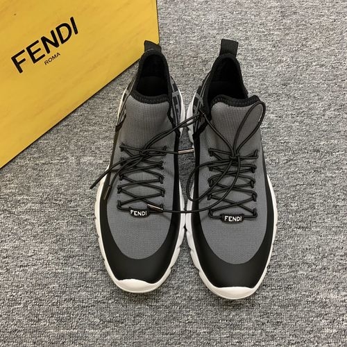 Fendi Flyknit Fabric Printed Casual Sneakers