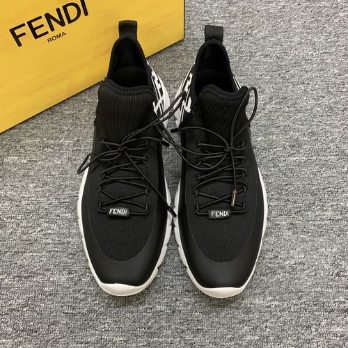 Fendi Flyknit Fabric Printed Casual Sneakers
