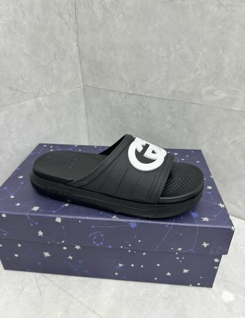 Gucci Lido Webbing Slip-on Sandals