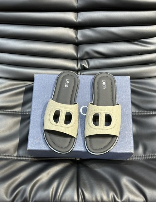 Christian Dior CD Simulated Leather Sole Summer Slippers With Decor