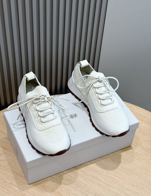 Brunello Cucinelli BC Flyknit Upper Semi-polished Calfskin Sneakers