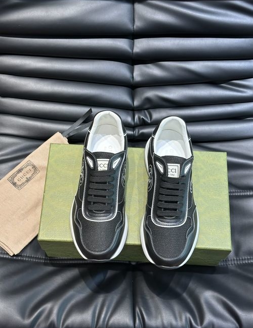 Gucci Leather And Fabric Casual Sneakers