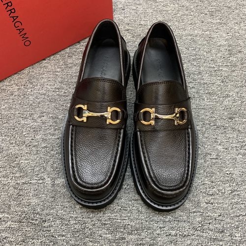 Ferragamo Thick Sole Loafers With Imported Cowhide Upper