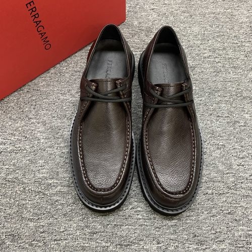 Ferragamo Patent Leather Platform Loafers With Hardware