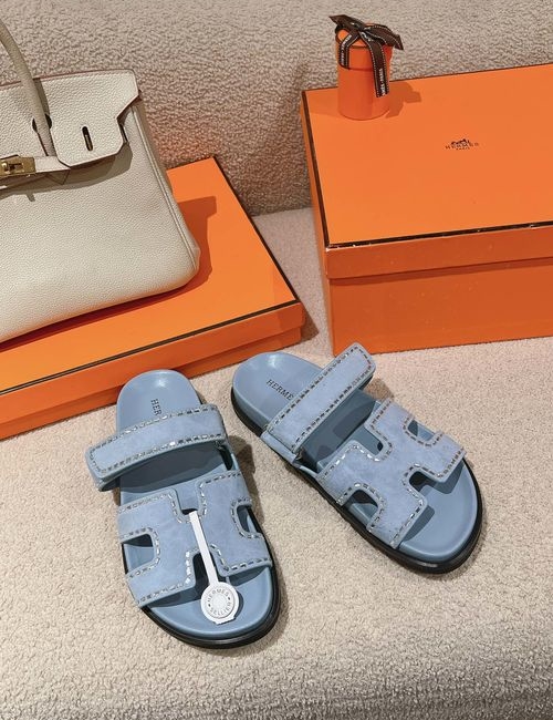 Hermes Chypre Slippers With Comfortable Soft Insole