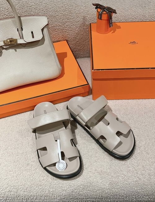 Hermes Classic Calfskin TPU Sole Slippers