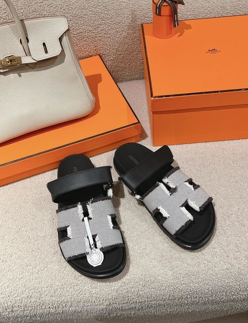 Hermes Chypre Slippers With Comfortable Soft Insole