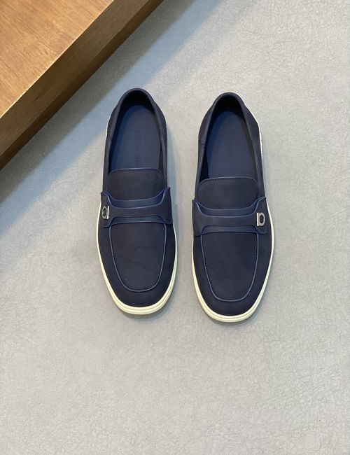 Ferragamo Nubuck Leather Casual Logo Sole Shoes