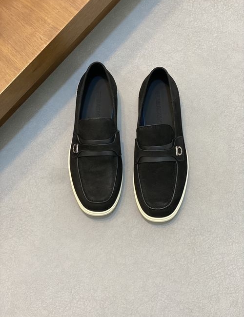 Ferragamo Nubuck Leather Casual Logo Sole Shoes