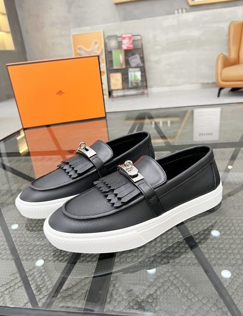 Hermes Slip-On Casual Leather Shoes