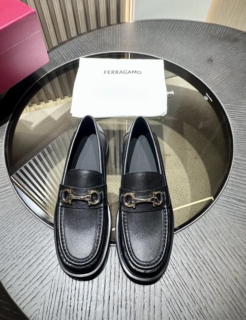 Ferragamo Gancio Buckle Leather Moccasins