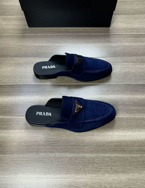 Prada Suede Leather Buckle Casual Shoes
