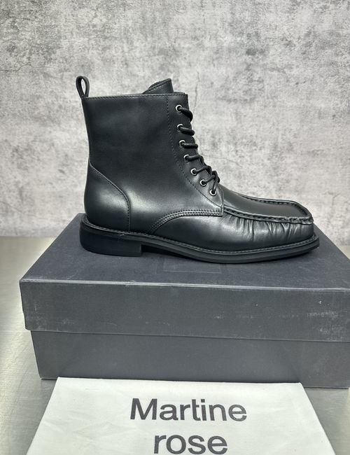 Martine Rose Square Toe Pleated Thin Strap Boots