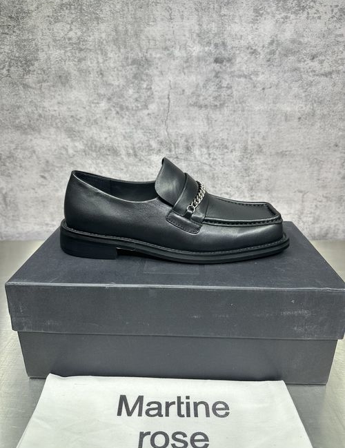 Martine Rose Square Toe Loafer With Chain Buckle