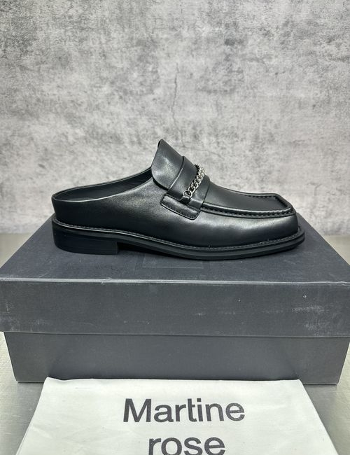 Martine Rose Leather Chain Decor Loafer Slippers