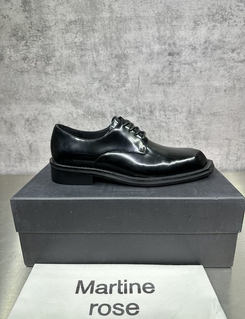 Martine Rose Polygonal Toe Patent Leather Derby Shoes