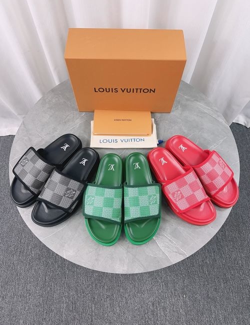 Louis Vuitton LV Cowhide Upper Straw Woven Slippers
