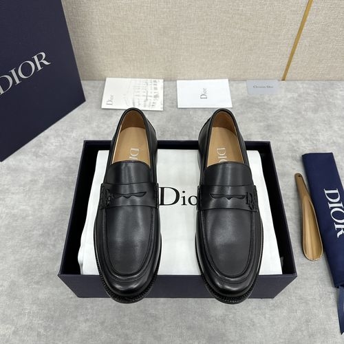 Christian Dior CD Granville Loafers Oblique Printed Fabric Upper