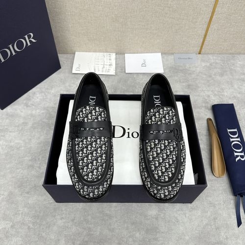 Christian Dior CD Granville Loafers Oblique Printed Fabric Upper